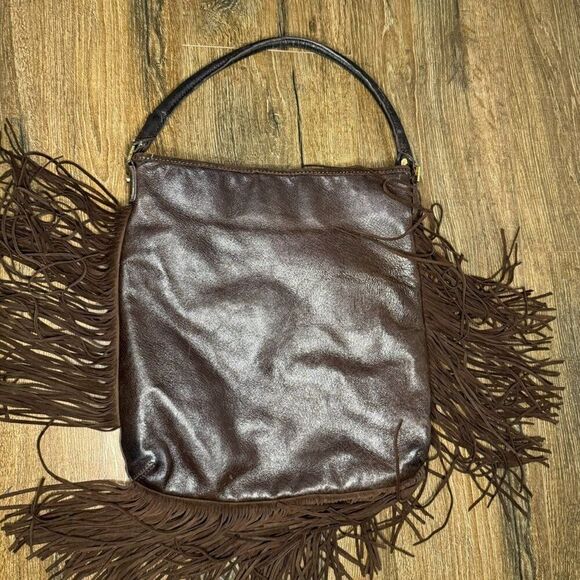 Tory Burch Dark Brown Fringed Leather Suede
Hobo Bag - Picture 9 of 9